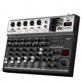 7-Input Compact Stereo Mixer with Effects